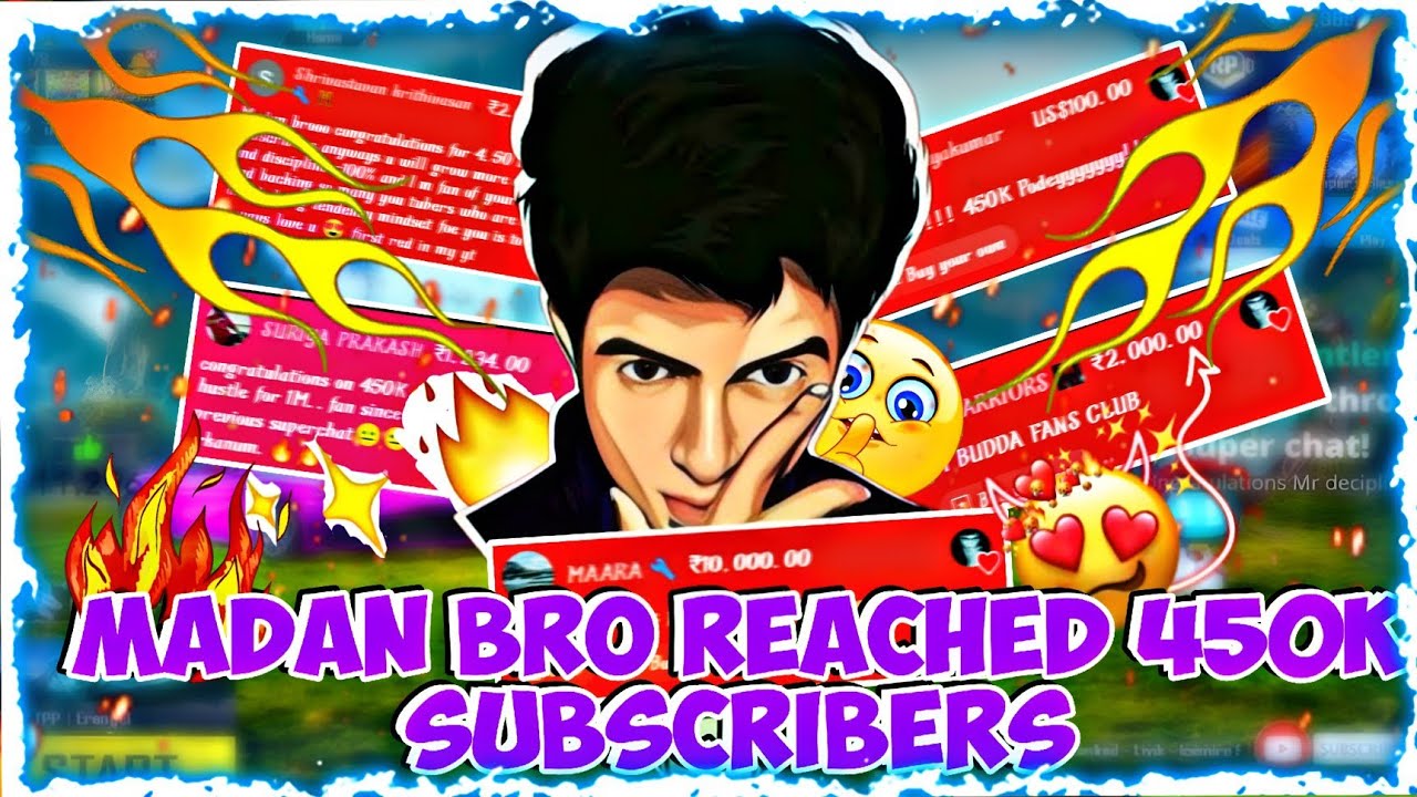 💥MADAN REACHED 450k SUBSCRIBES || RECORD BREAK IN SUPERCHATS🥵 #madan #bgmi