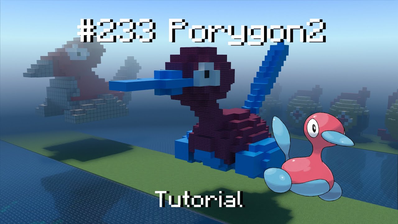 How to build a Pok&eacute;mon Porygon2 statue in minecraft (Tutorial)