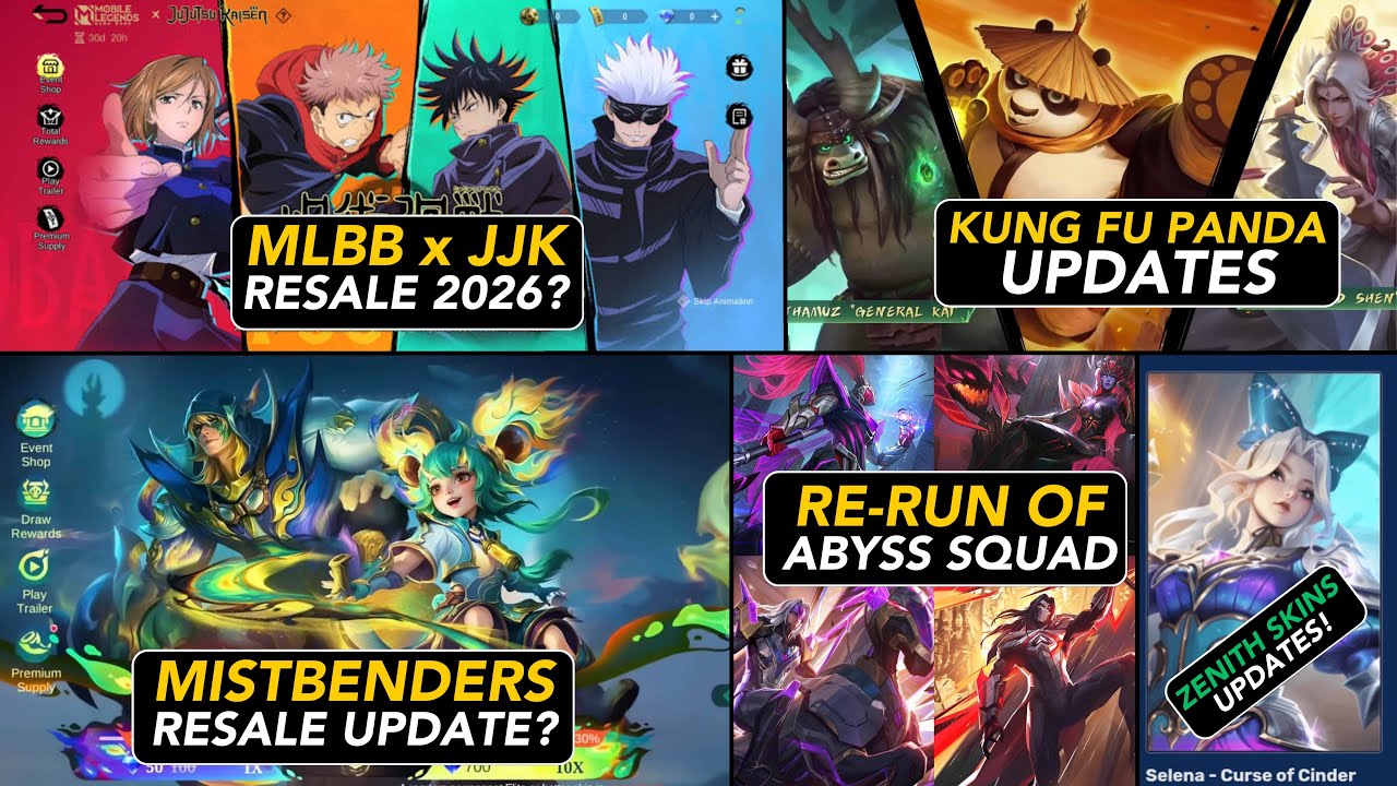 UPDATES: ZENITH|JJK| MISTBENDERS|KUNG FU PANDA|ABYSSAL WINGS| NEW SKINS ALICE IRITHEL| ALL STAR  
