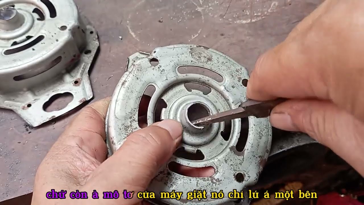 Moter máy giặt - làm sao thay bạc thau bằng bạc đạn để làm máy mài mini, mạnh mẽ hơn, bền bỉ hơn?
