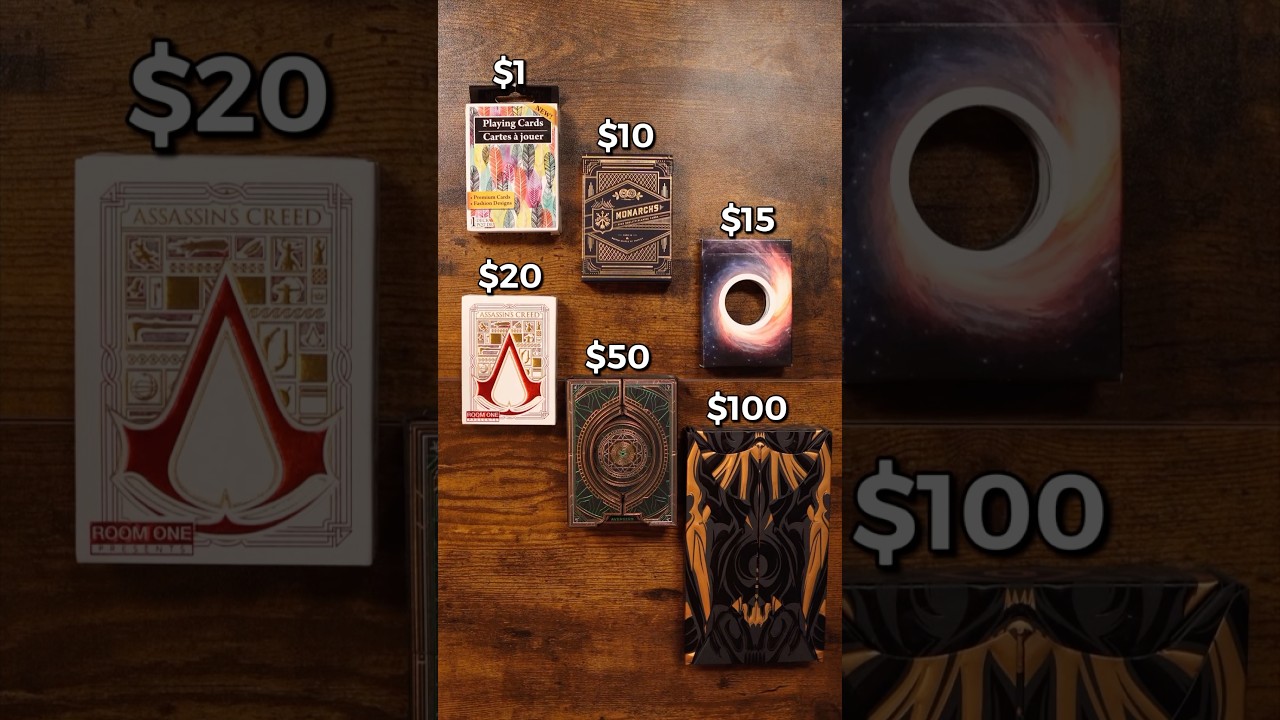 From $1 Playing Cards To $100 Playing Cards! 😳 #asmr #expensive #cheap #shuffle  #viralvideo