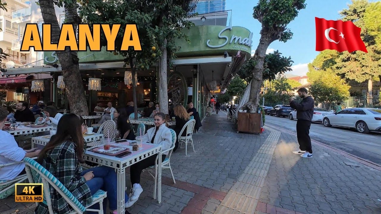 Alanya City Center Cleopatra Beach Walking Tour Tyrkey | Antalya Türkiye 4K
