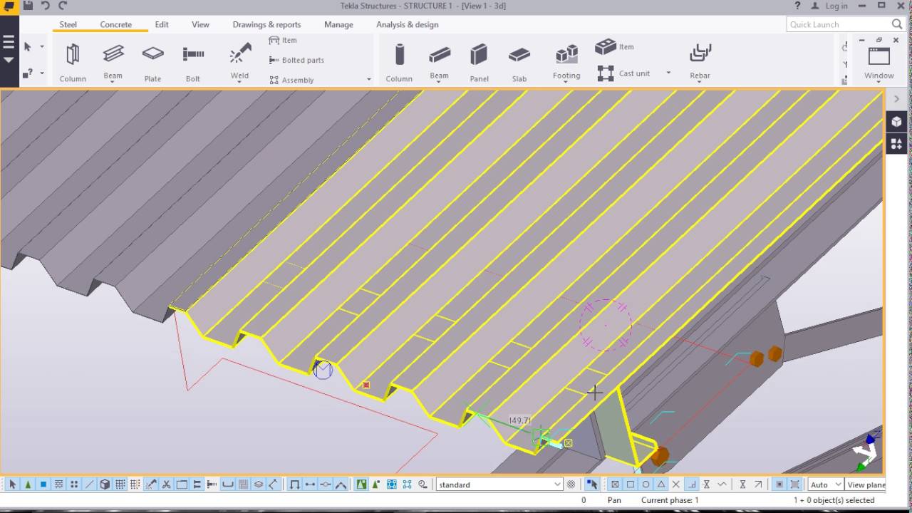 How to Place Roofing Sheets in TEKLA STRUCTURES 2016