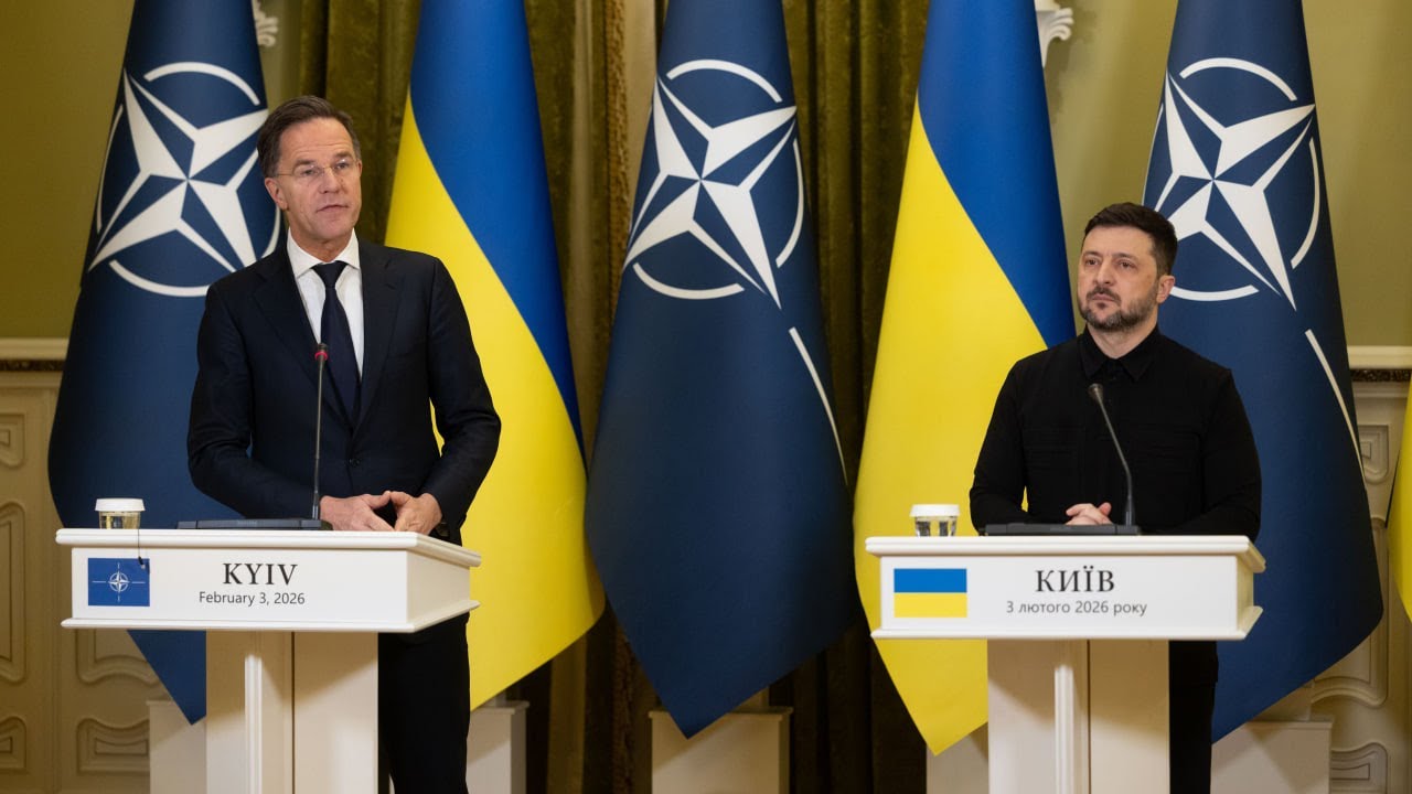 Спілкування Володимира Зеленського й Марка Рютте з медіа. Київ. 3.02.2026