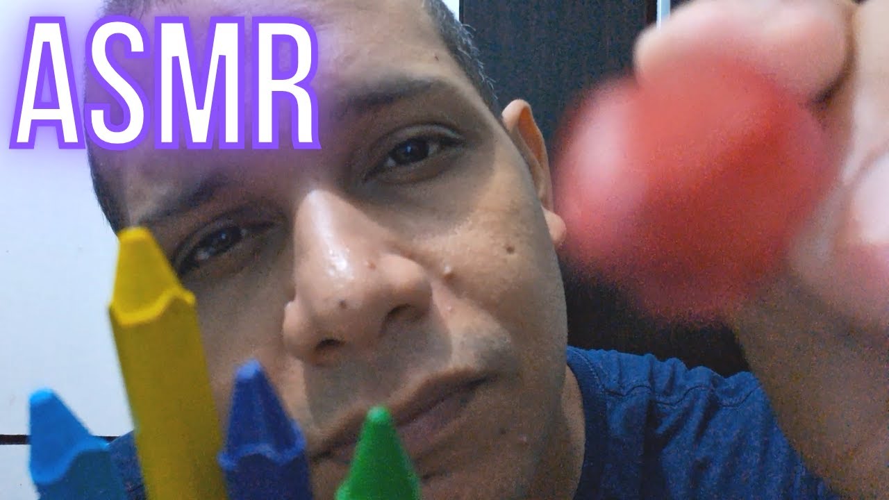 ASMR CASEIRO PINTANDO VOCÊ COM GIZ DE CERA (Sussurros, sons de boca, pincel na tela) #asmrcaseiro