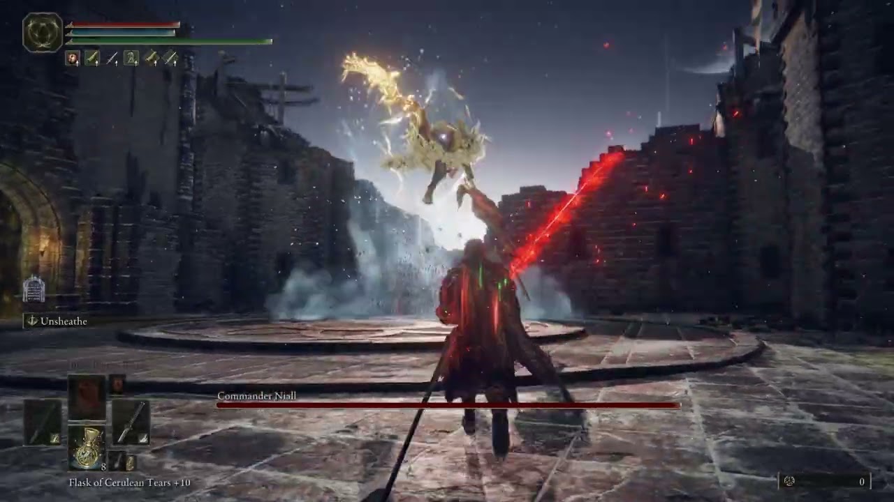 Blood Samurai vs Commander Niall (NO HIT) - Elden Ring Boss 145/165