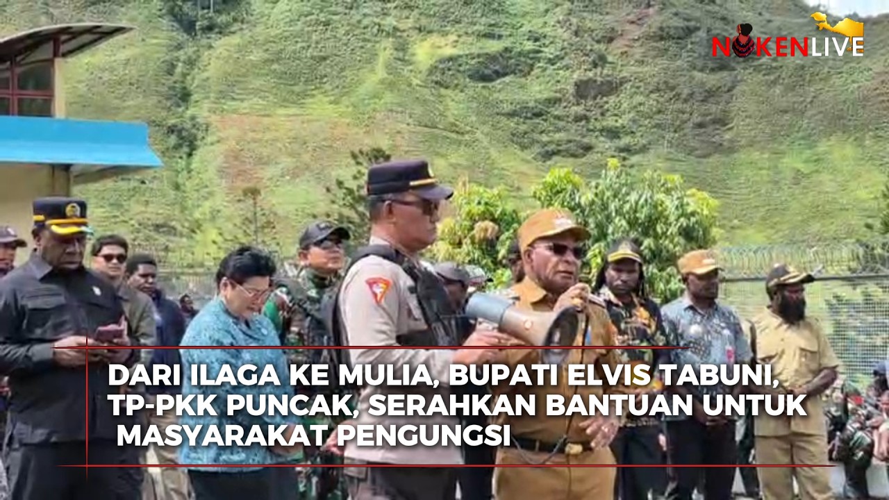 Dari Ilaga Ke Mulia, Bupati Elvis Tabuni, TP PKK Puncak, Serahkan Bantuan Untuk Masyarakat Pengungsi