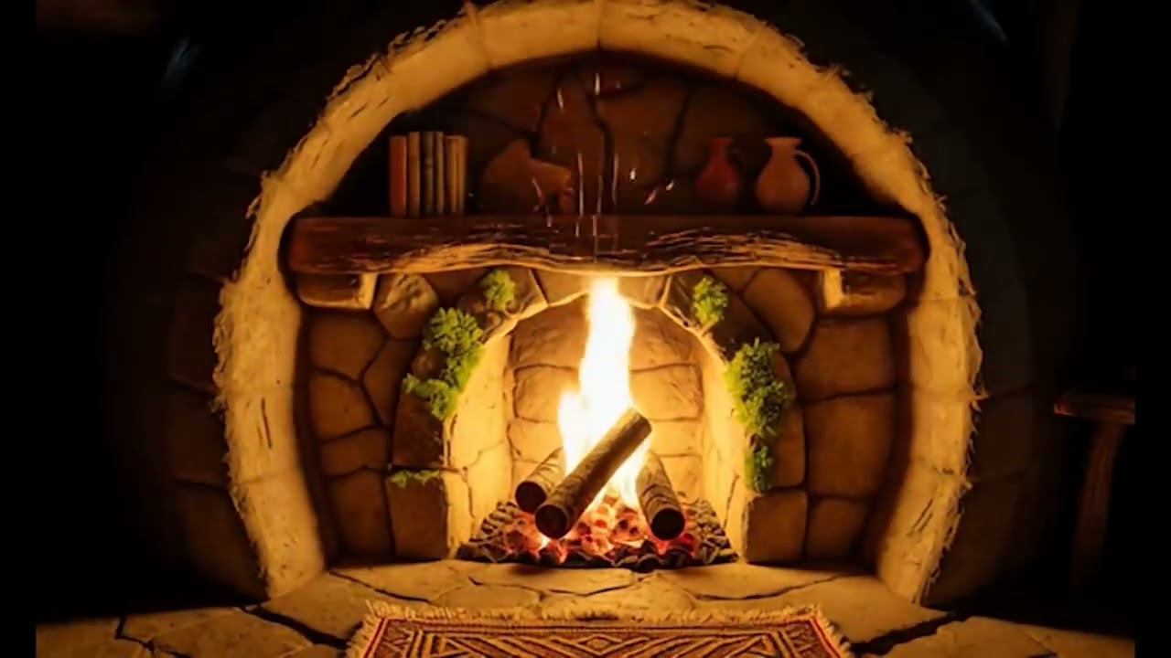 3 Hours Hobbit Fireplace 🍃🔥 Cozy Shire Fire Ambience for Relaxation & Sleep