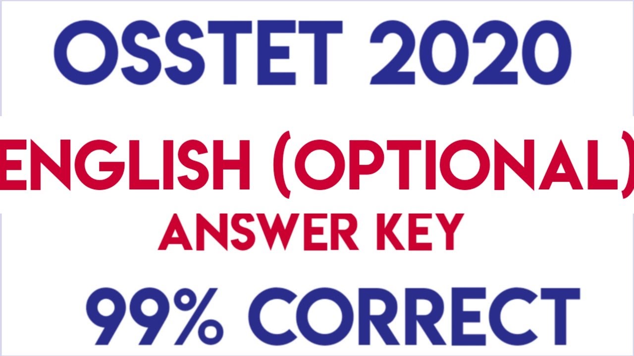 Osstet English (optional) answer key||osstet exam 2020||#osstet#bseodisha