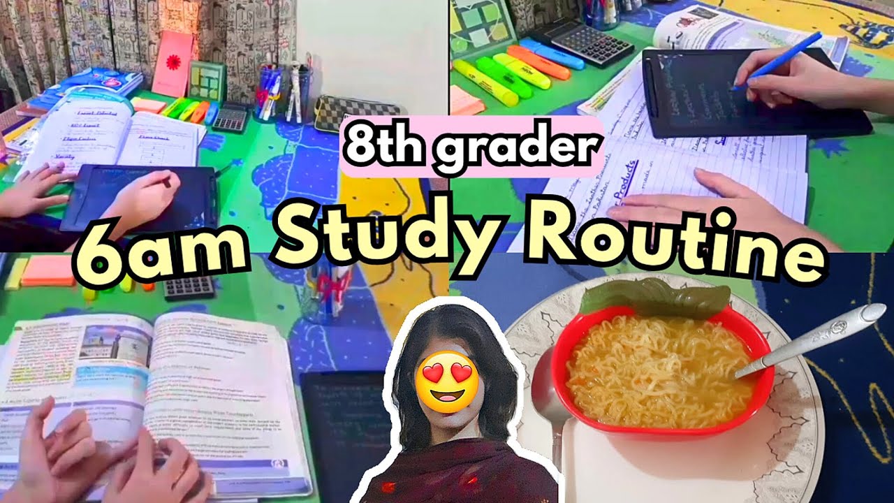 My 6am Study Routine as a 8th grader 💌📚 (breakfast, study and storytime)
