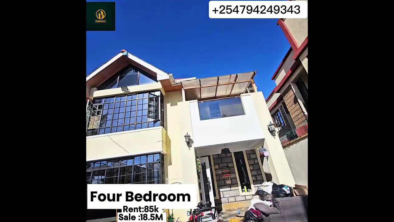  4 Bedroom House + Office for Sale 18M  | Rental 85k  | Utawala 