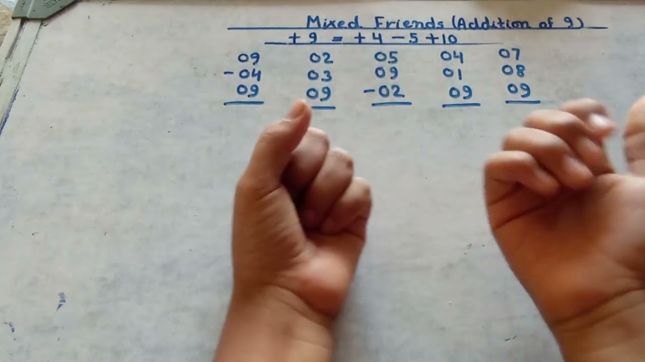 #finger abacus #mixed friends addition of 9 single digit