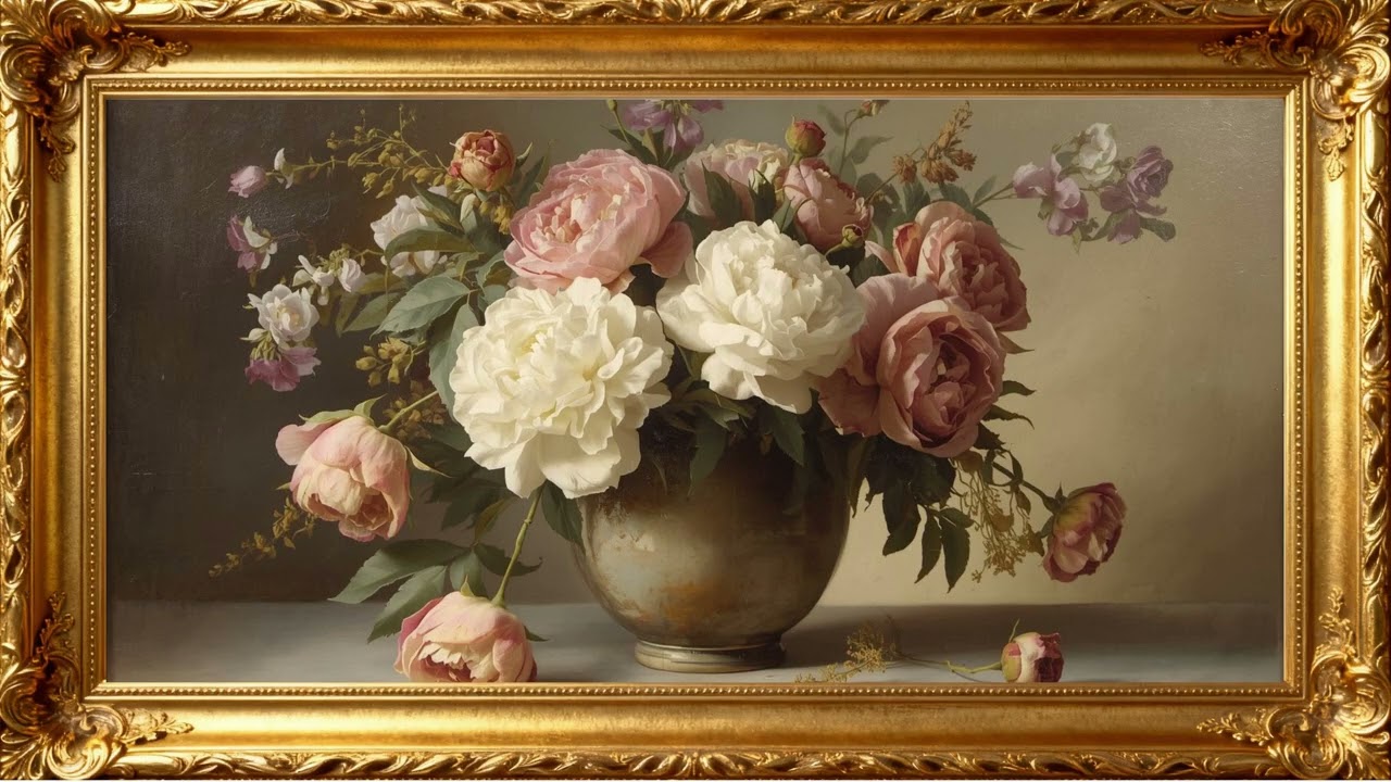 Classic Flower Elegance &ndash; 4K Vintage Art Ambience for Relaxation | 4K Frame TV Art