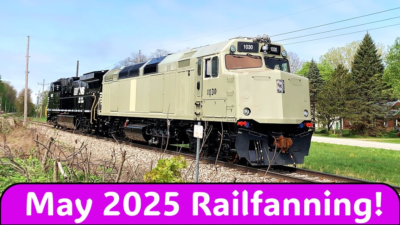 MBTA Primer Paint F40PH-3C, NS 1111 Leads FRA Inspection Train & More! Railfanning May 2025!