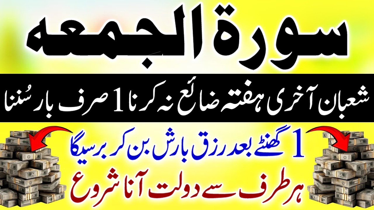 Surat Jummah | Shaban 2026  | Rizq Hi Rizq Ayega  | Shaban Ka Powerful Wazifa | Money & Wealth