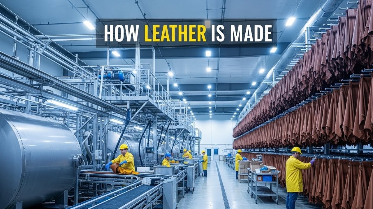 How Leather is Made: Cow Skin Factory in 10 Minutes (Full Manufacturing Cycle)