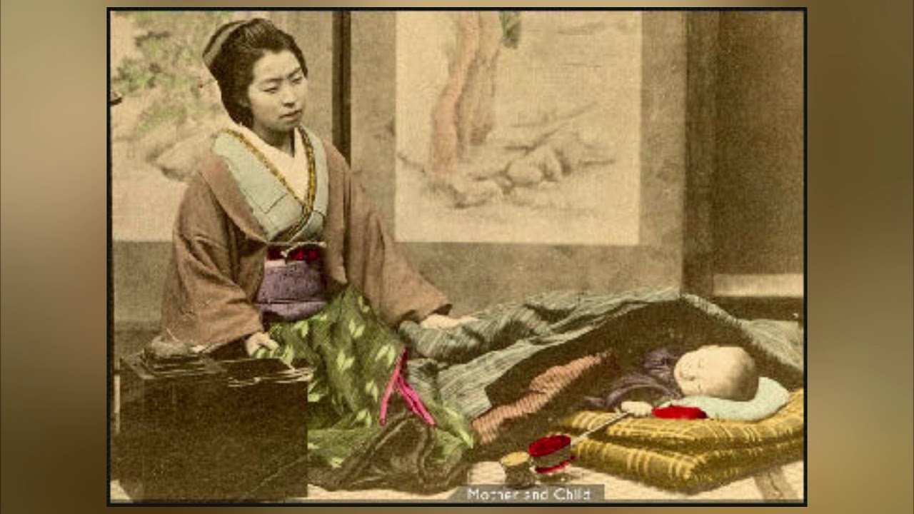 Japanese mother with baby - Music: Chugoku Chiho No Komoriuta (Lullaby from the Chugoku Area)