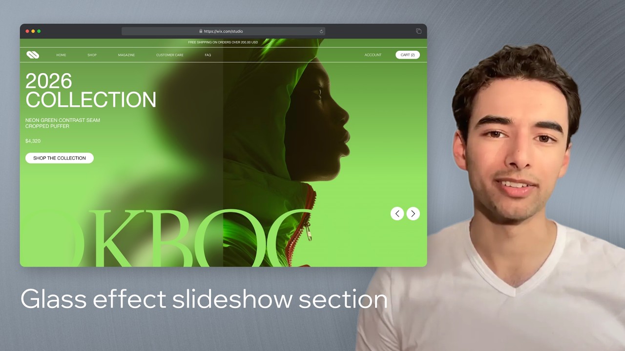 Turn hero sections into glass-effect slideshows | Wix Studio