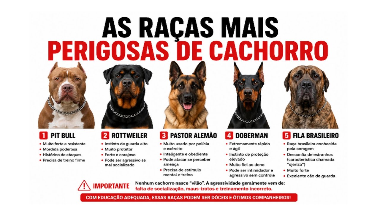 As 5 Raças de Cachorro Mais Perigosas Que Você Nunca Deve Subestimar! EXPLICADO 