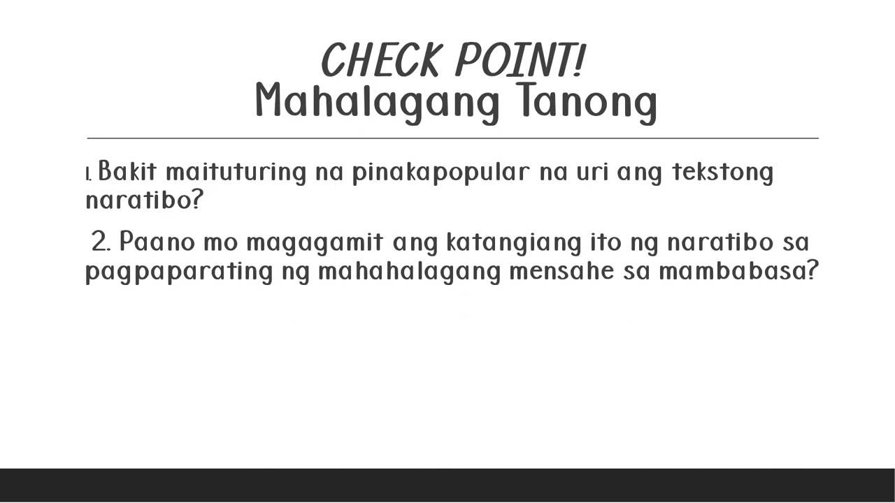 Tekstong Naratibo:Iba pang mga Elemento at Gabay at Proseso SA Pagsulat