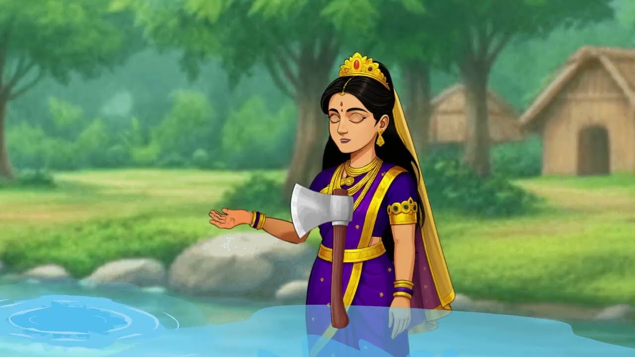 ईमानदार लकड़हारा और जल देवी | Honest Woodcutter Story | Moral Story in Hindi