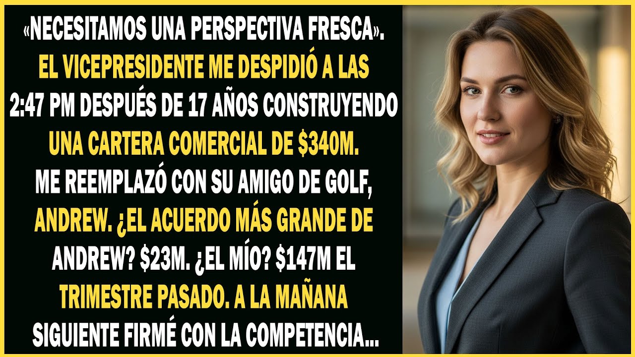 El vicepresidente me reemplazó con su amigo del golf, la empresa perdió $180M en 8 semanas...