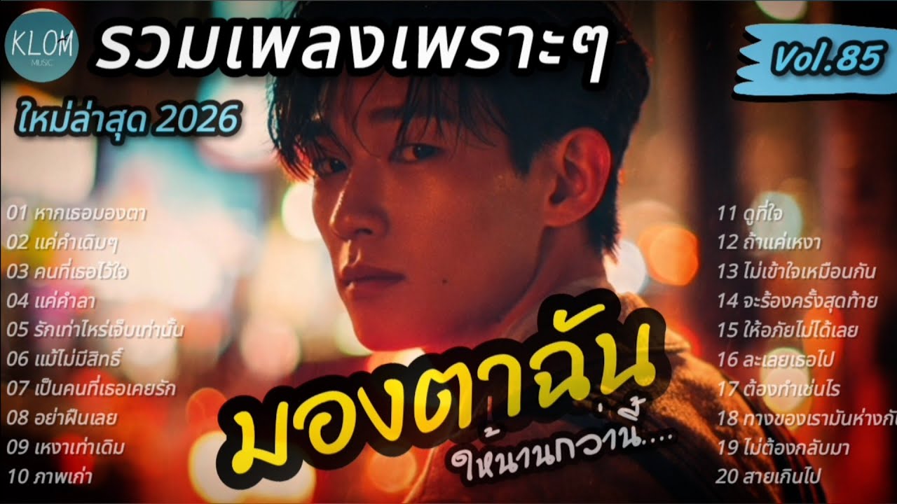 รวมเพลงเพราะๆ เพลงรักอกหัก 2026 | ฟังต่อเนื่องยาวๆ 1 ชั่วโมง ไม่มีโฆษณาคั่นบ่อยๆ | Vol. 85
