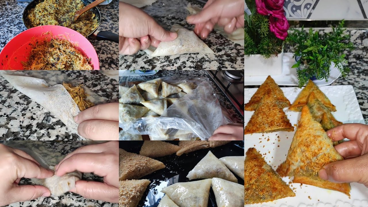 شهيوات رمضان 🌛 2 انواع حشوات بشعرية صينية كيجيو لذاذ مع طريقه تشكيل بريوات 