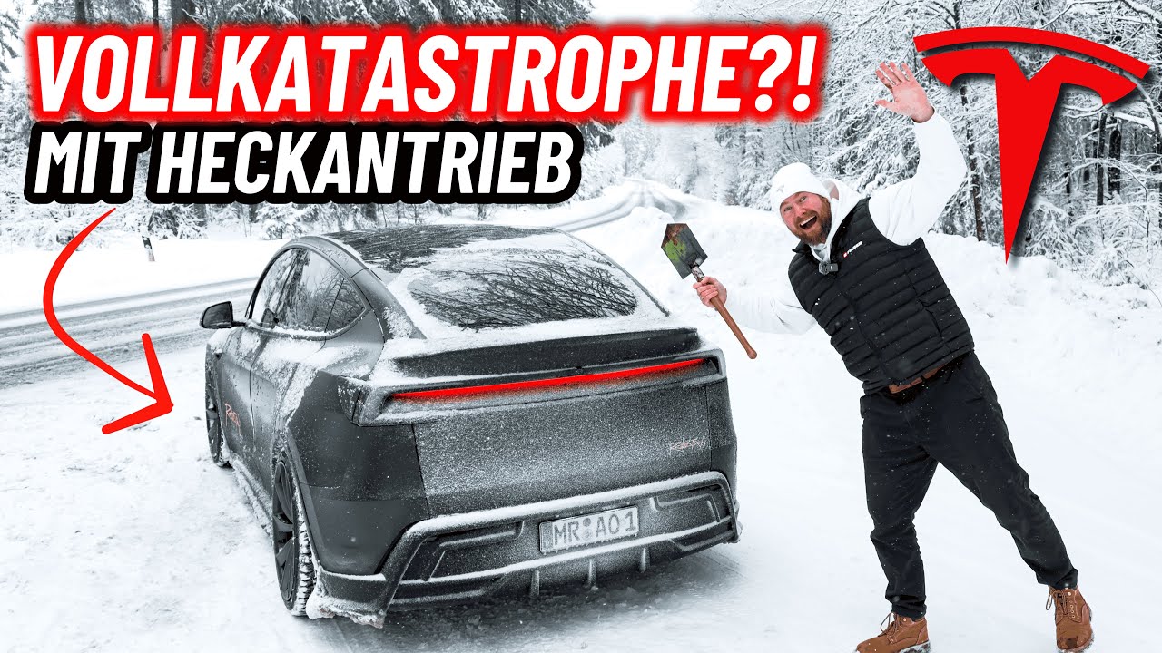 Winterchaos mit dem Tesla Model Y?! Der Heckantrieb-Härtetest! | EFIEBER