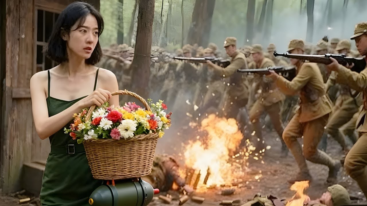美女被日軍當眾檢查無異常，實則是頂尖特務，花籃藏炸藥炸飛在場所有人！🔥 抗日 | Kung Fu