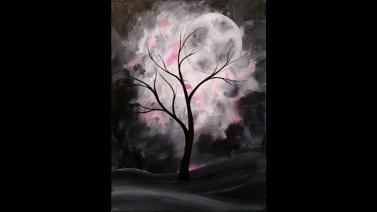 Mystical Moon Step by Step Acrylic Painting on Canvas for Beginners