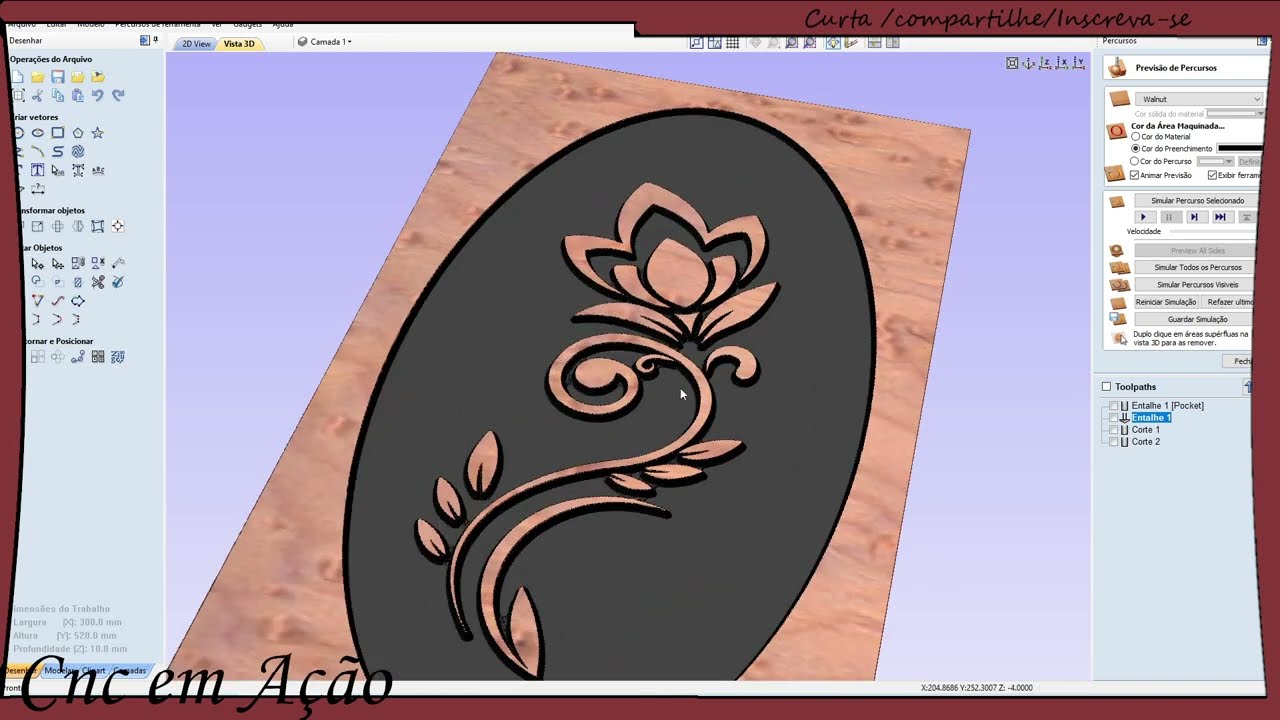 Como usar uma imagem para criar um vetor trabalho no aspire cnc router