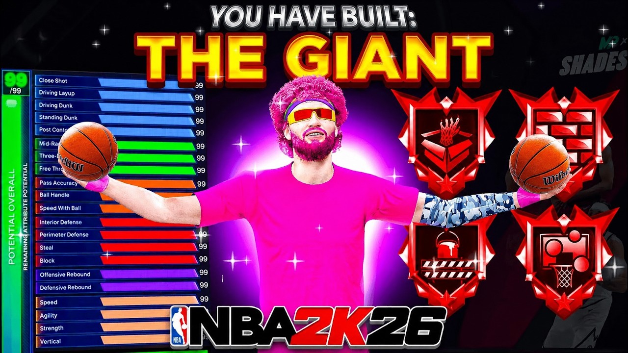 This 7'4 Build w/ 99 BLOCK + 99 REBOUND + 99 STRENGTH is INSANE! - Ridiculous Center Build NBA 2k26