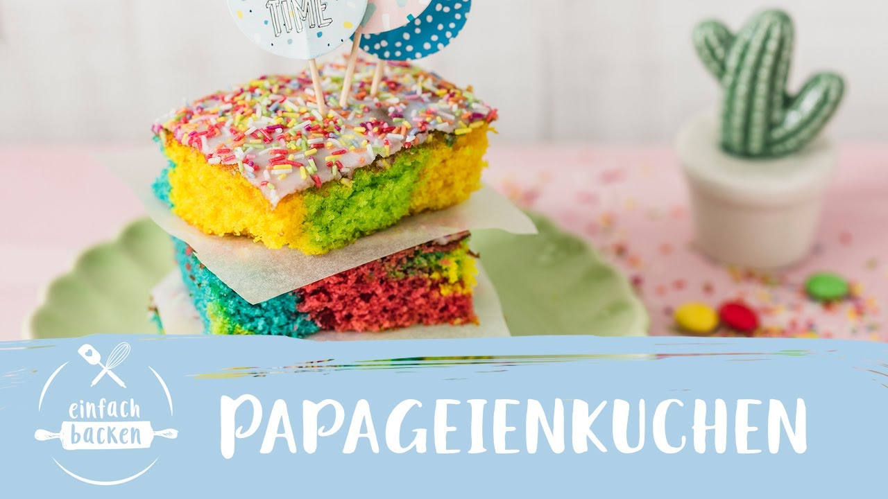 Papageikuchen I Bunter Blechkuchen I Einfach Backen