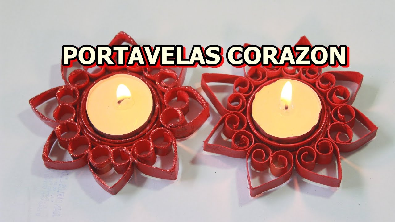 PORTAVELAS DE CORAZONES CON TUBOS PAPEL HIGIENICO
