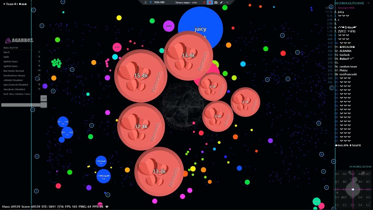 Agar.io Harmony & Nemesis VS Randoms