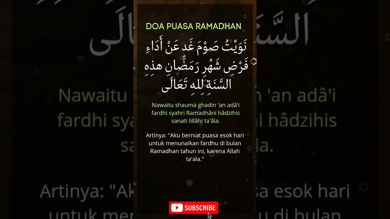 Doa Niat Puasa
