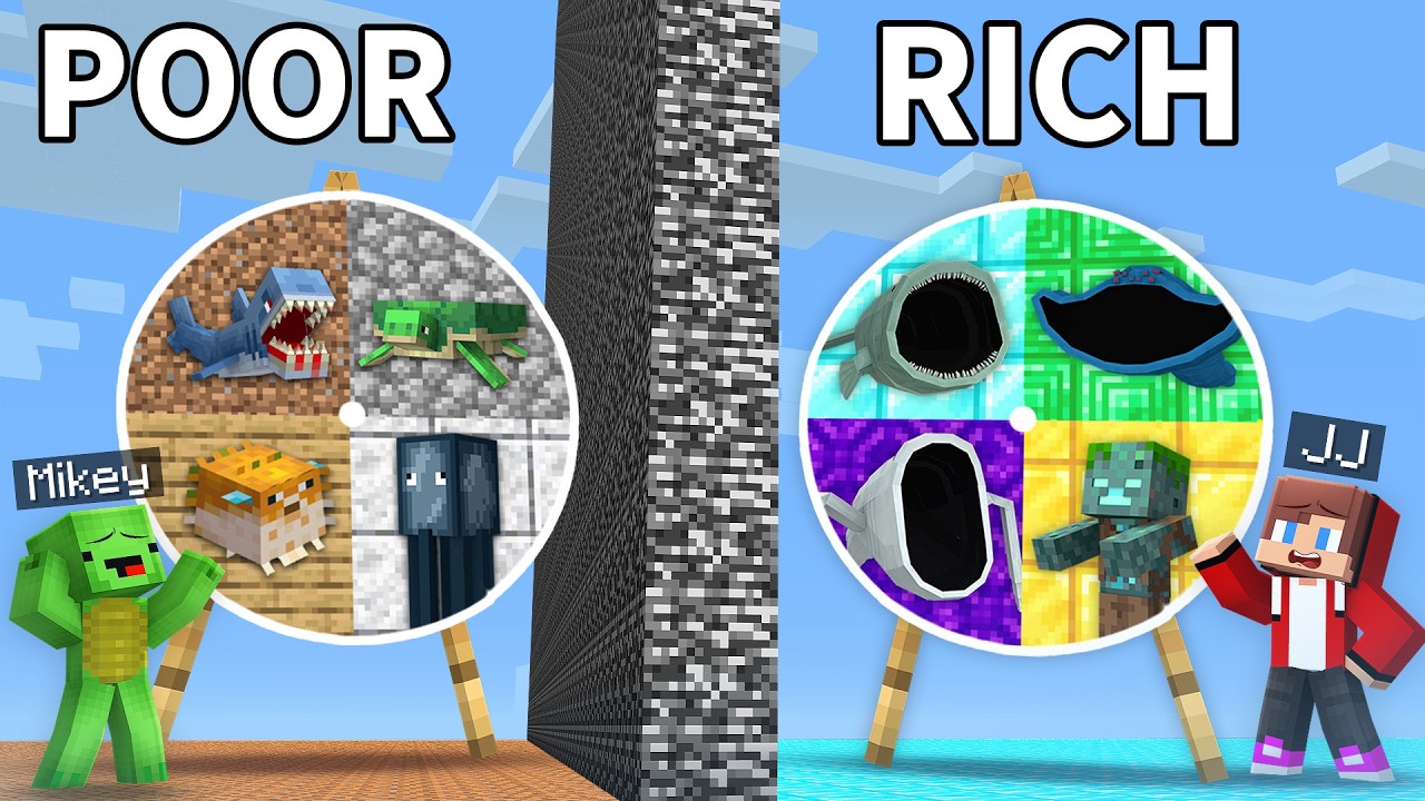 Mikey POOR vs JJ RICH SEA MOB ROULETTE BATTLE in Minecraft - Maizen