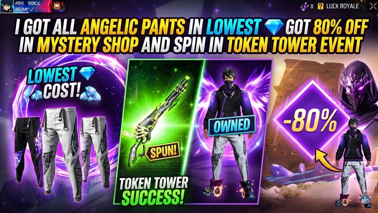 I GOT ALL ANGELIC PANT IN CHEAP 💎 AND GOT 80%OFF IN MYSTERY SHOP IN FREE FIRE INDONESIA SERVER🇮🇩❤️&zwj;🩹