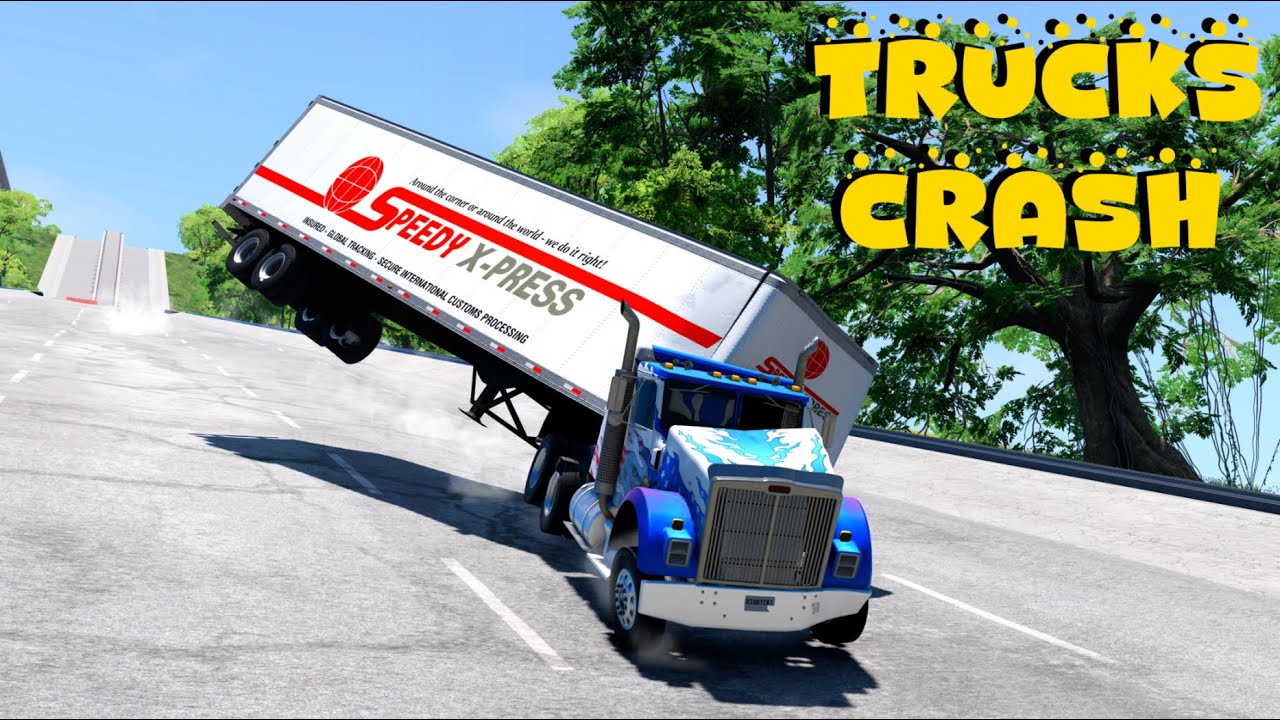 TRUCKS CRASH ON THE DESCENT - BEAMNG DRIVE