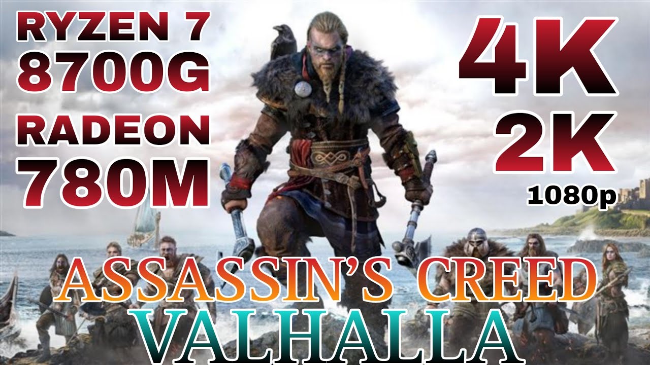 AMD RYZEN 7 8700G | RADEON 780M Assassins Creed Walhalla FPS TEST 4k 2k 1080p #amd #assassinscreed