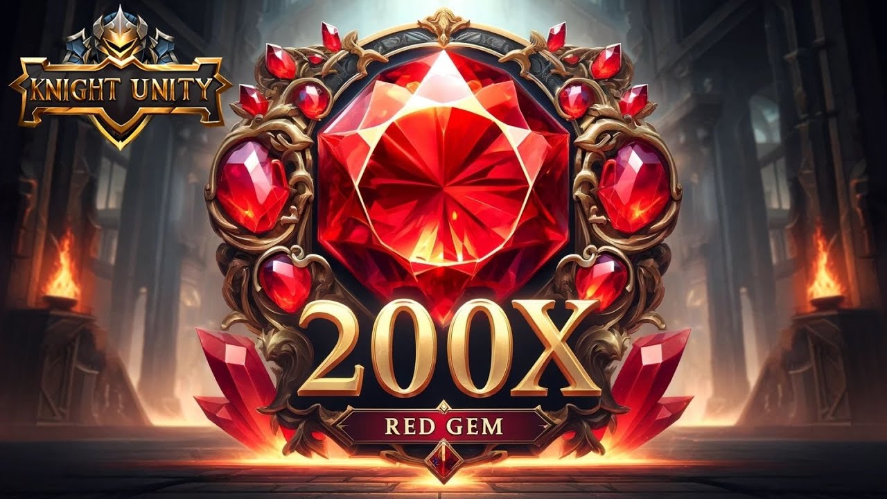 KNIGHT UNITY - 200X RED GEM KIRDIRMA (35 GB DEĞERİNDE GEM)