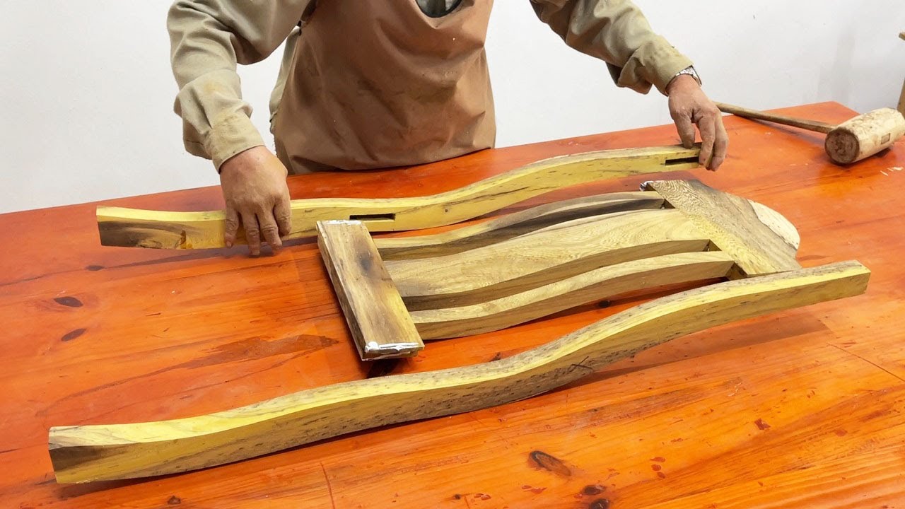 Amazing Ideas For Woodworkers / Make A Modern Chair From A Single Solid Hardwood Trunk