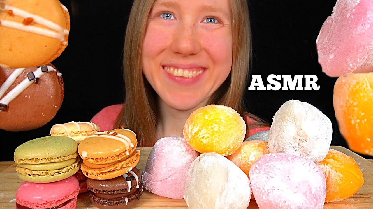 ASMR MOCHI & MACARONS MUKBANG (No Talking) EATING SOUNDS