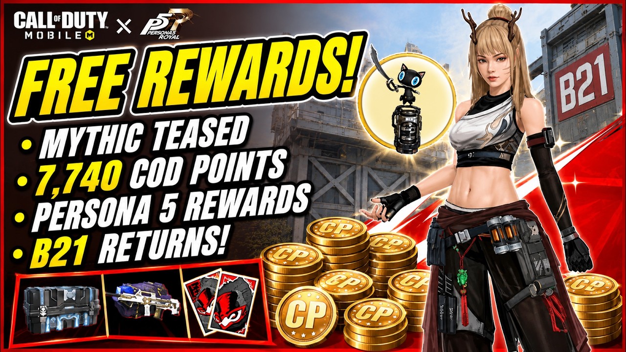 Free 7th Anniv Mythic Teased & 7,740 COD Points, Persona 5 Rewards + B21 Returns!
