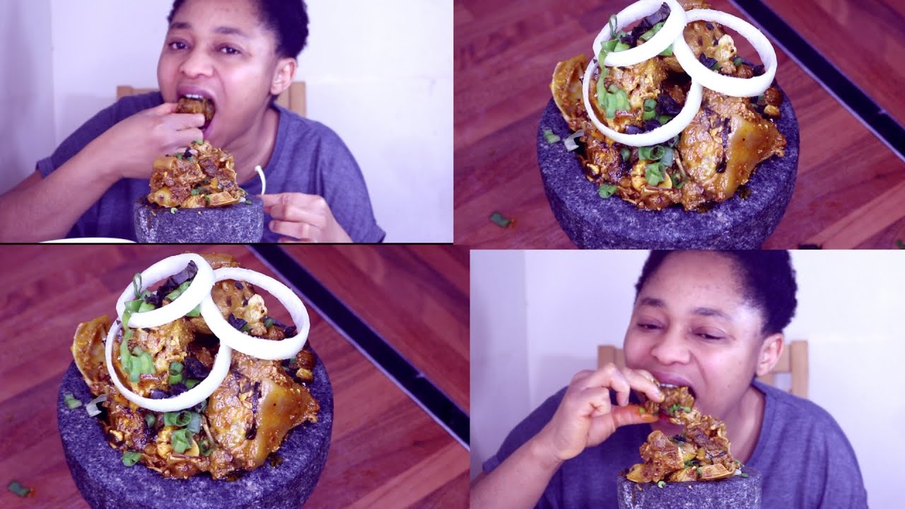 Mukbang | Nigerian Food | Isi Ewu (Spicy Goat Head) Nigerian / African Mukbang