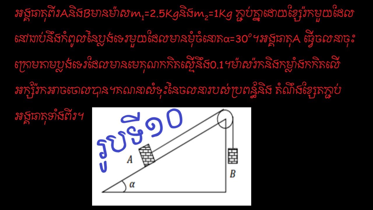 រូបទី១០ លំហាត់ច្បាប់ញូតុន