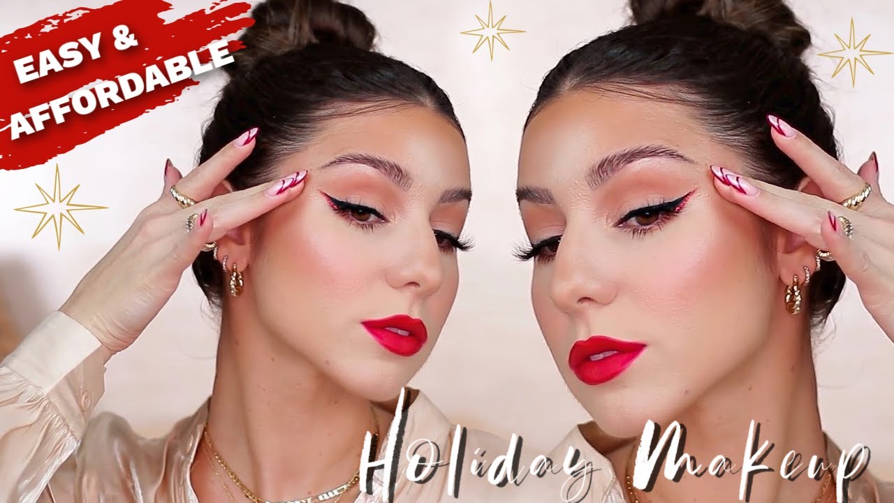 AFFORDABLE and EASY HOLIDAY GLAM! | DRUGSTORE MAKEUP