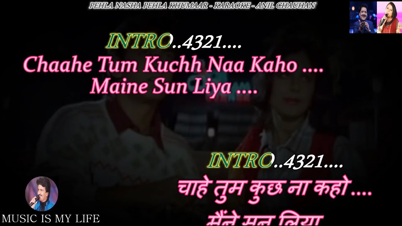 Pehla Nasha Pehla Khumar Renewed Karaoke With Scrolling Lyrics Eng. & हिंदी