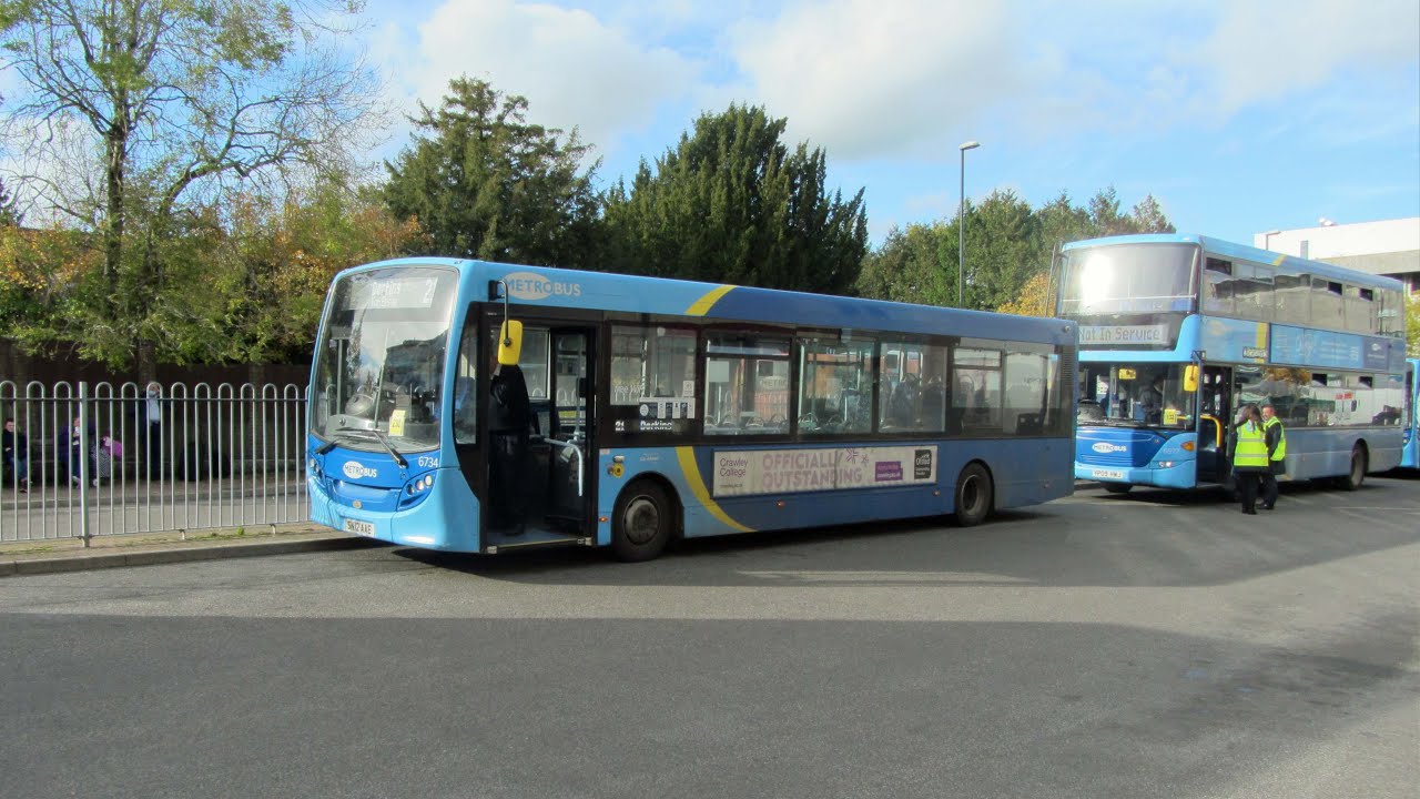 Buses in Crawley, West Sussex, October 2020